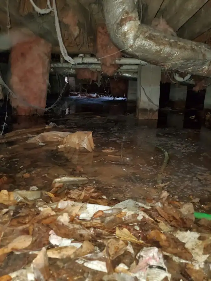Crawl space flood assessment for Commercial Water Damage Restoration in North Fair Oaks